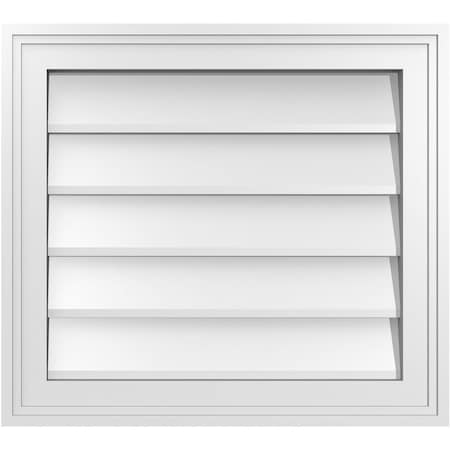 Ekena Millwork Vertical Surface Mount PVC Gable Vnt: Non-Functional, w/2"W x 1-1/2"H, Brickmould Frame, 20"W x 18"H GVPVE20X1802SN